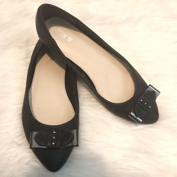 Bar III Penguins flats bow detail 6M - Picture 2 of 7